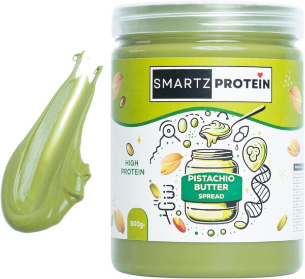 Smartz Protein Pistachio Butter Spread / 500G | Fillings For Cookies, Biscuits And Cakes, Low Sugar, Low FAT, High Protein