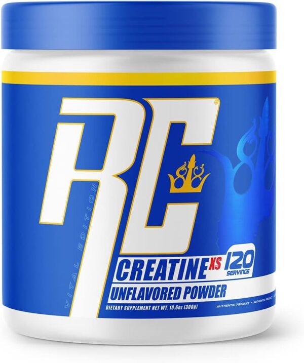 Ronnie Coleman Signature Series Creatine-XS, Creatine Monohydrate Powder, Post Workout Recovery for Muscle Building and Strength, Energy Support, Mass Gainer, Unflavored, 120 Servings