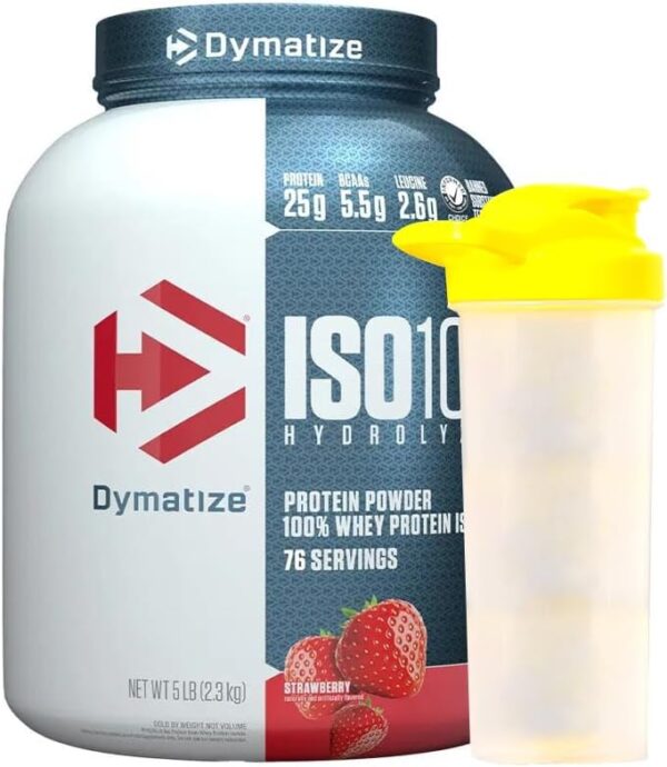 ISO 100 Hydrolyzed whey protein isolate, Strawberry, 5 LB