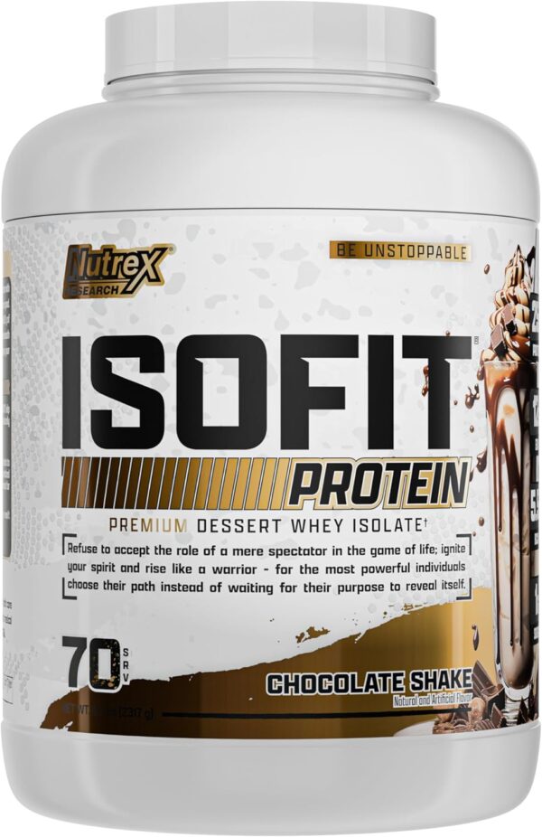 Nutrex Research IsoFit | Whey Protein Powder Instantized 100% Whey Protein Isolate | Muscle Recovery, Lactose-Free, Gluten-Free, 70 Servings | 2317g Chocolate Shake