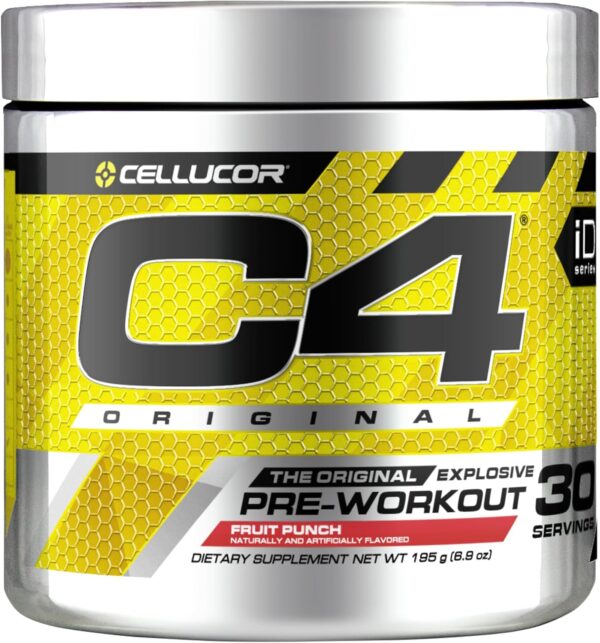 Cellucor C4 Original Pre Workout Powder Vitamin C for Immune Support Sugar Free Energy Drink for Men & Women - 150mg Caffeine + Beta Alanine + Creatine - Fruit Punch , 30 Servings (Packaging May Vary)