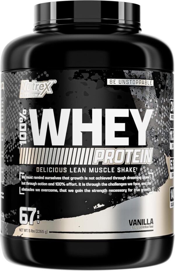 Nutrex Research Whey Protein Powder | 100% Whey Protein Supplement (Chocolate, 5 Pound)